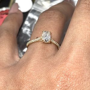 14k solid gold 1.5 ctw princess cut solitaire ring VVS GRA certified lab diamond